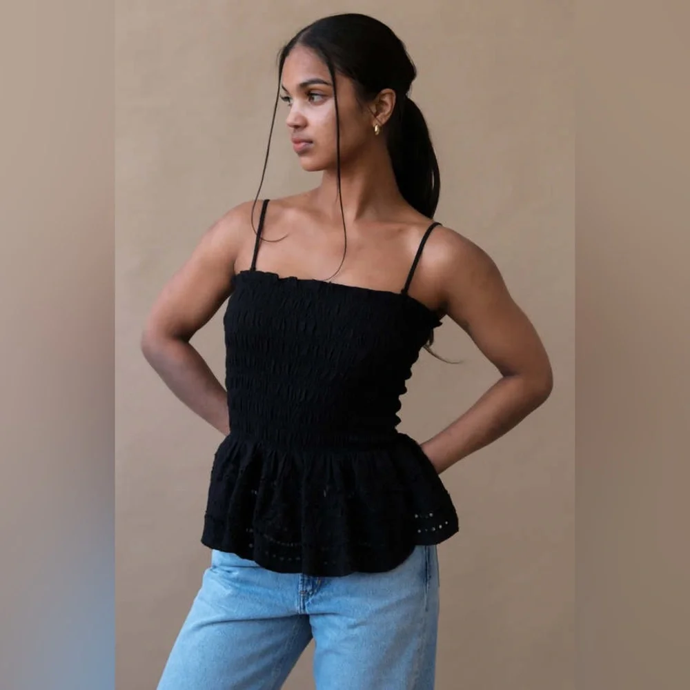 NWT DAMSON MADDER Martina Embroidered Cami Top in Black UK 12 / US 8 - Picture 8 of 13